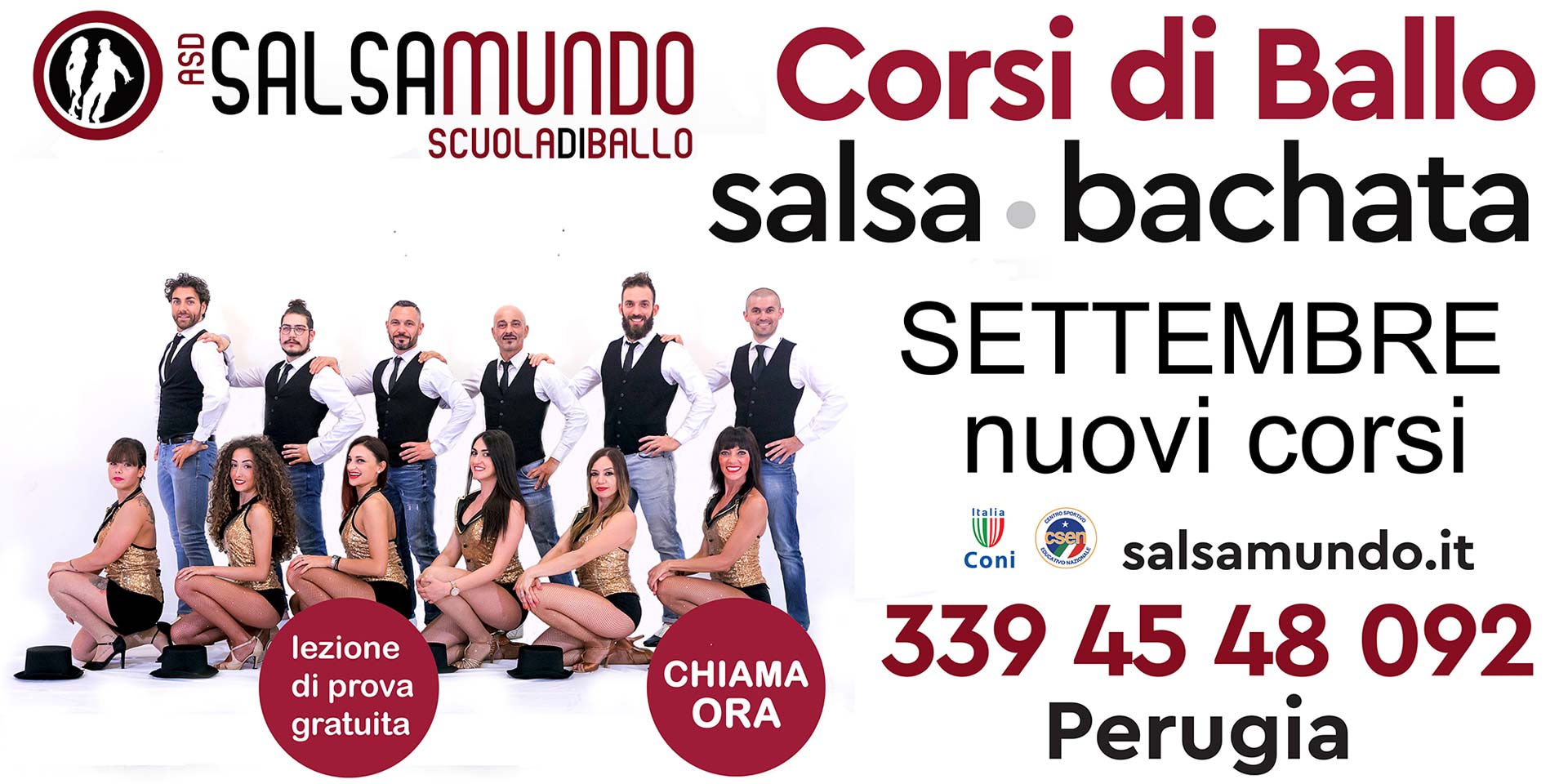 A.S.D. Salsamundo - Scuola di ballo - Nuovi corsi Salsa e Bachata da settembre 2022 - Perugia